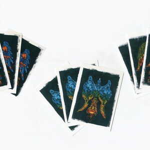 Cartes postales avec la triade des oiseaux de Petrykivka