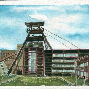 Zeche Zollverein Foto Auf Holz - Handmade Unikat Aus Multiplex Platte
