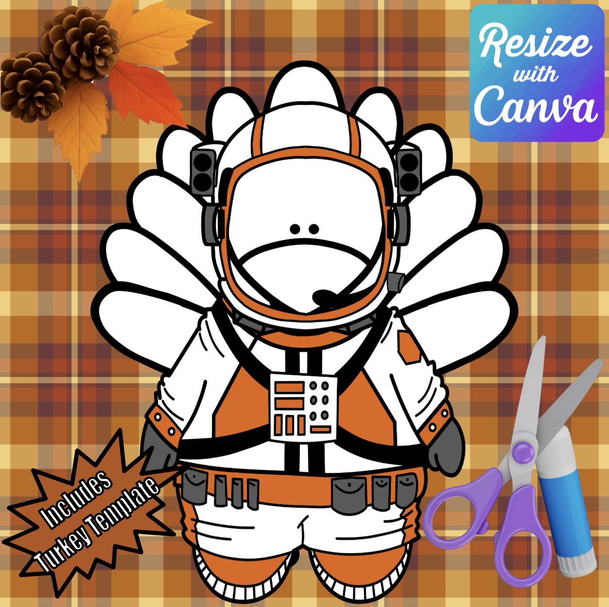 disguise a turkey- astronaut disguise-resizable! - etsy uk