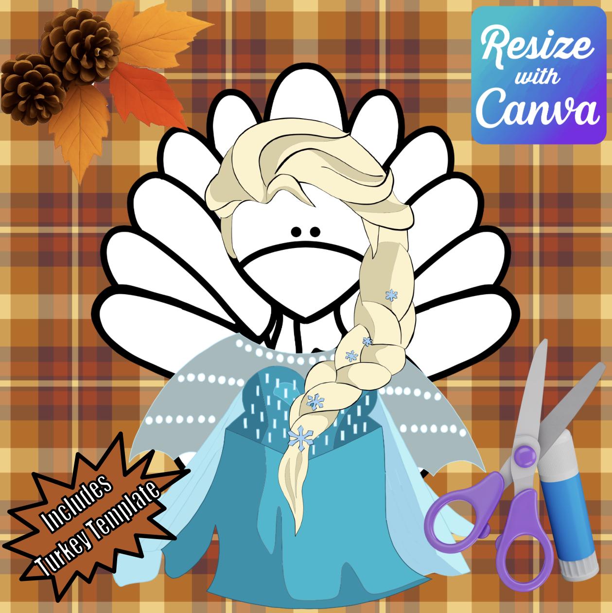 disguise a turkey-queen disguise-resizable! - etsy