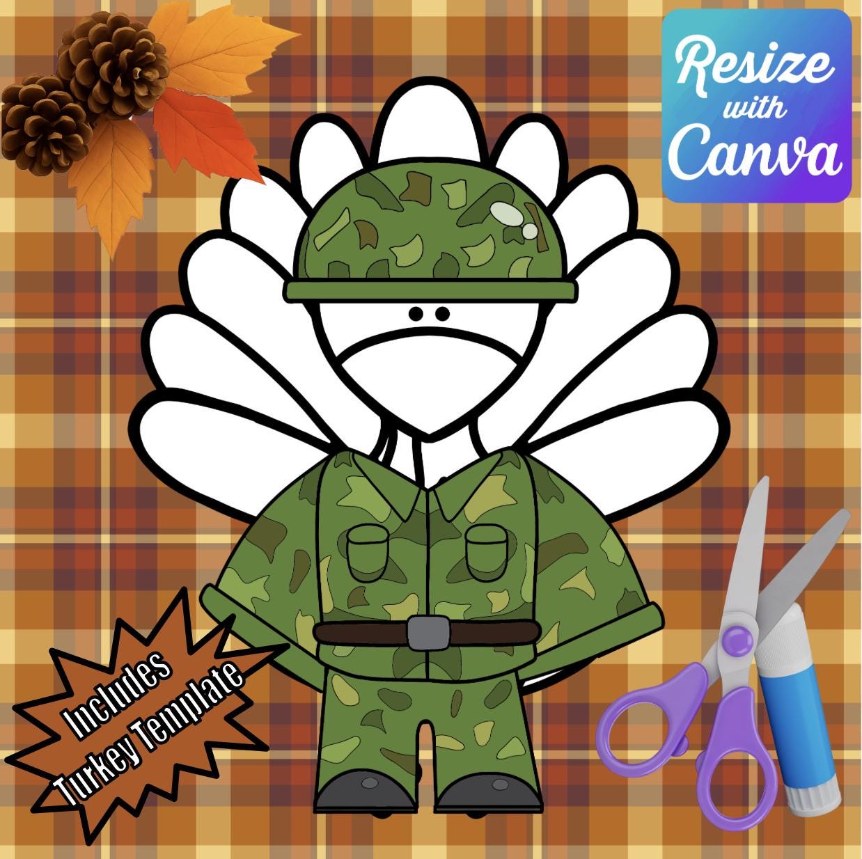 disguise a turkey- army disguise-resizable! - etsy