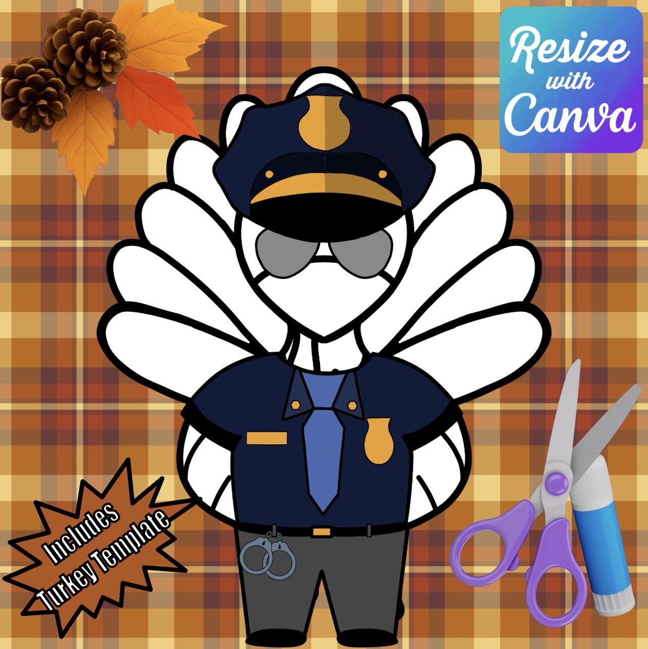 disguise a turkey- police officer disguise-resizable! - etsy uk