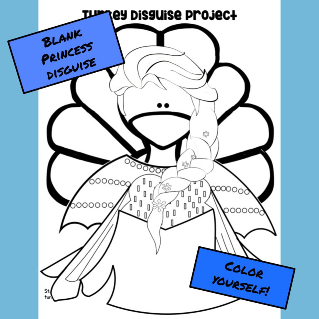 Disguise a Turkey Princess Blank - Etsy