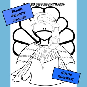 Disguise a Turkey Princess Blank - Etsy