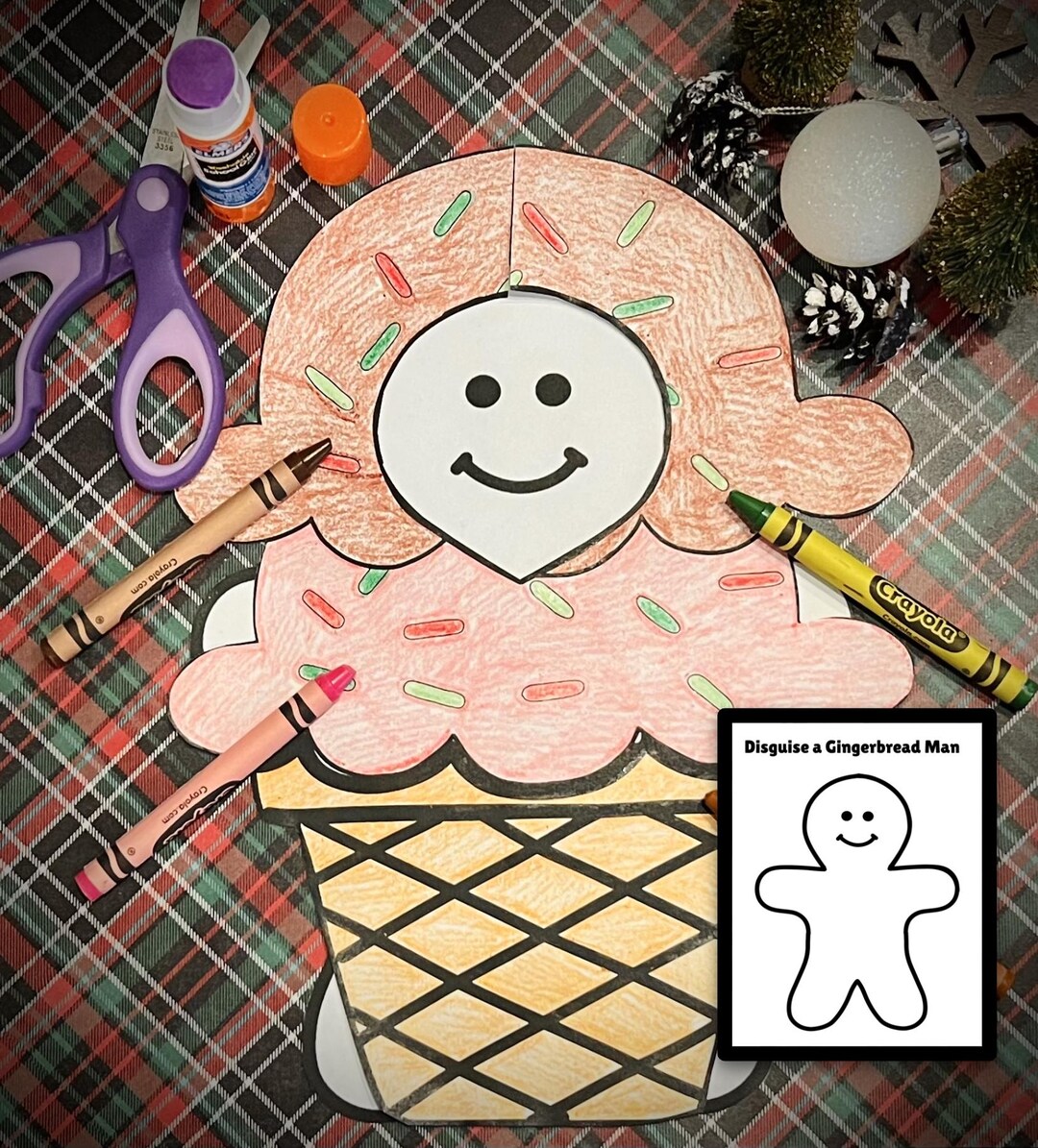 Disguise a Gingerbread Template & Blank Ice Cream Disguise - Etsy