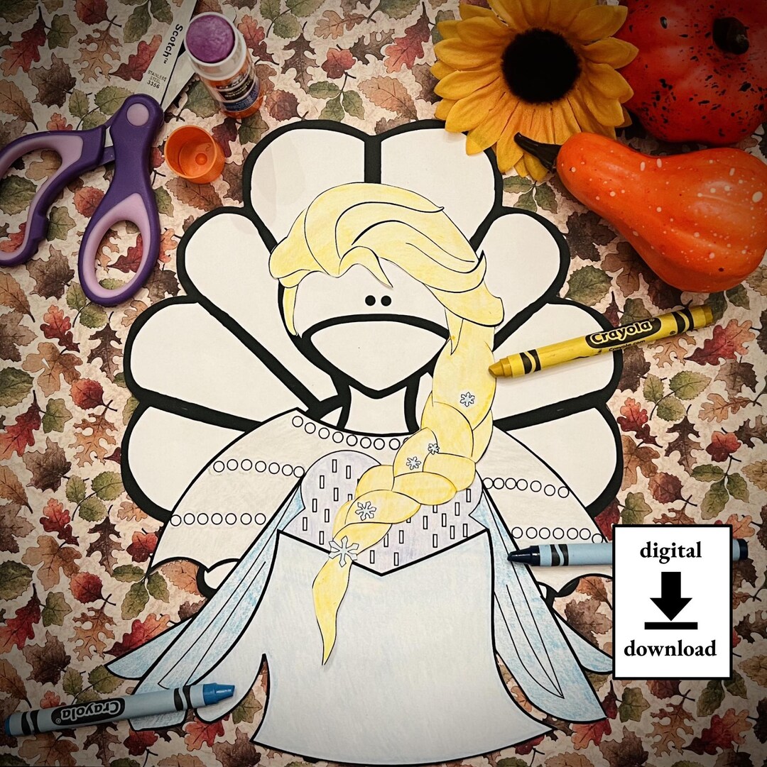 Disguise a Turkey- Princess Blank Template - Etsy