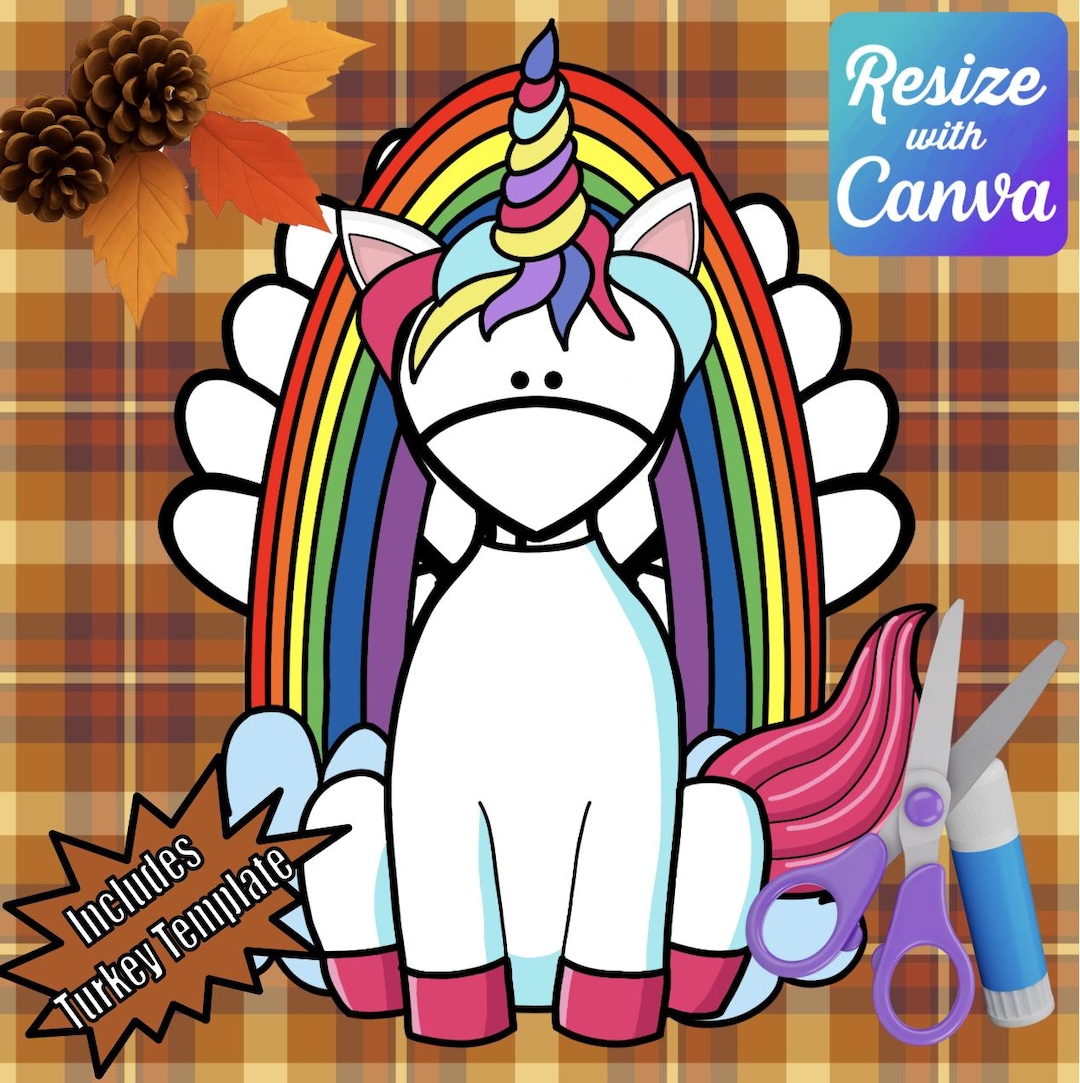 disguise a turkey- unicorn disguise-resizable! - etsy uk