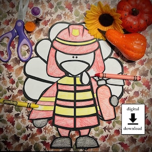 Disguise a Turkey- Blank Firefighter Template