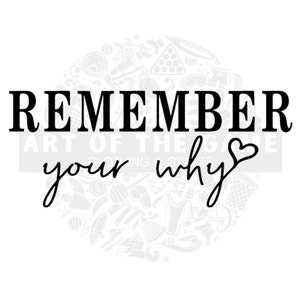 Remember Your Why PNG File Digital Download