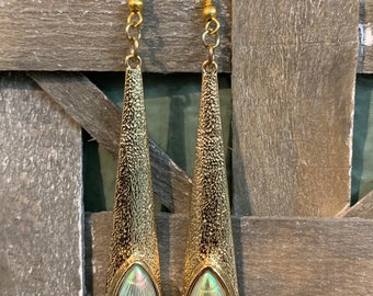 gold dangle earrings - mermaid-style earrings - shimmery dangle earrings - gifts for her