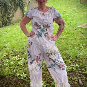 Upcycled Bloomers Handmade Cottagecore Romantic Prarie trousers, Whimsical boho Fairycore Clothing