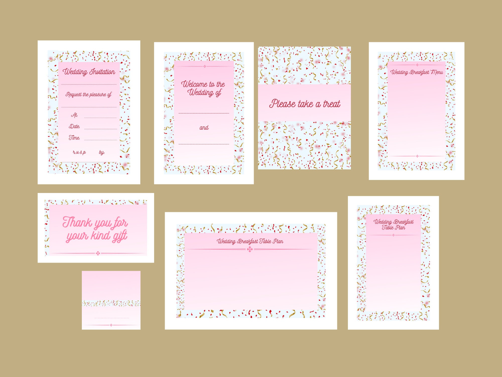 Digital Wedding Printables and Stationery - Etsy
