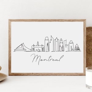 Montreal Skyline Wall Art, Minimalist Montreal Poster, Montreal Printable, Canadian City Wall Print, Montreal Digital Download Home Decor