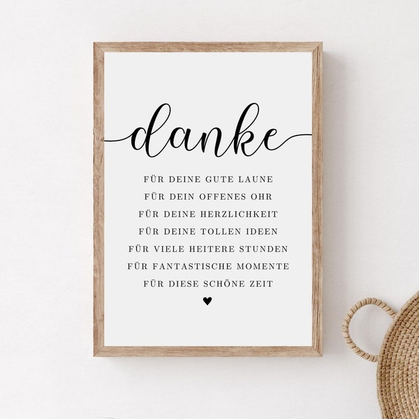 Danke Coworker Leaving Gift, Going Away From Work Gift, Farewell Gift, Retirement Gift Idea, Printable Thank You Gift In German, Boss Gift