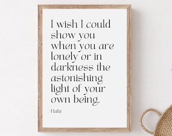 Hafiz Quote Art Print, Spiritual Poetry Poster (Digital Download)