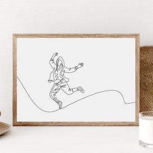 Hip Hop Dancer Wall Art, Printable Break Dance Poster, Street Dance Printable, Dance Teacher Gift, Modern Dance Print, Line Art Drawing