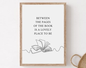 Book Quote Minimalist Art Print, Home Library Decor (Digital Download)