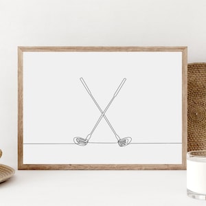 Golf Poster, Minimalist Golfing Line Art, Printable Golf Wall Art, Golf Home Decor, Golfer Gift, Golf Digital Download, Minimalist Sport Art