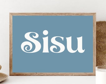Sisu Definition Wall Art, Printable Finland Poster, Scandinavian Art Print, Finnish Gift Idea, Nordic Definition Print, Digital Download