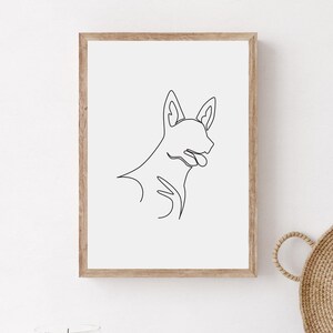Minimalist German Shepherd Dog Wall Art, Printable German Shepherd Poster, German Shepherd Gift, Modern Dog Outline Drawing, Digital Print