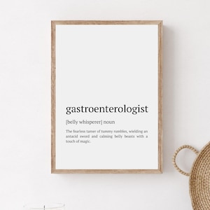 Gastroenterologist Gift, Gastroenterologist Definition Print, Funny Gastroenterology Office Wall Art, Printable Gastroenterologist Poster
