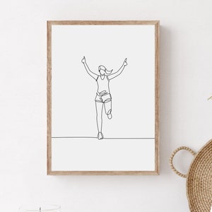 Minimalist Woman Runner Line Art, Running Gift For Her, Girl Runner Wall Art, Printable Sprinter Wall Print, Runner Athlete Poster Decor