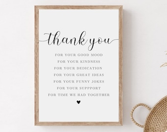 Mitarbeiter Danke Geschenk druckbare, Abschied Zitat Kunst (digitaler Download)