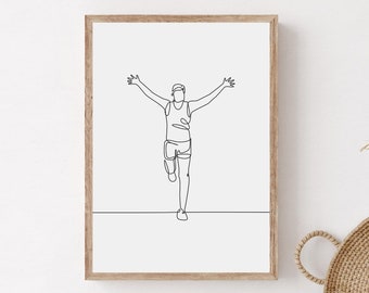 Minimalist Runner Line Art Print, Athlete Gift (Digital Download)