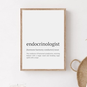 Endocrinologist Gift, Endocrinologist Definition Wall Print, Funny Endocrinology Office Wall Art, Printable Endocrinologist Poster