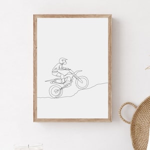 Motocross Wall Art, Dirt Bike Printable, Minimalist Motocross Poster, Boys Room Art, Motorcycle Gift ,Sport Motorbike Racing Home Decor
