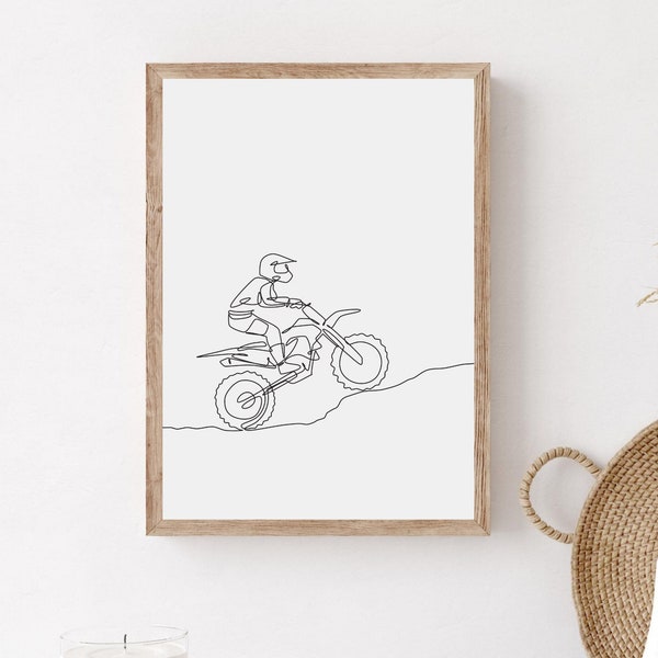 Motocross Wall Art, Dirt Bike Printable, Minimalist Motocross Poster, Boys Room Art, Motorcycle Gift ,Sport Motorbike Racing Home Decor