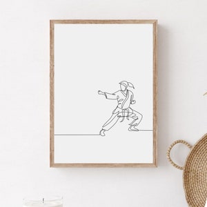 Girl Karate Wall Art, Karate Girl Room Decor, Karate Gift For Her, Taekwondo Home Decor, Martial Art Wall Print, Woman Martial Art Printable