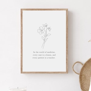 Inspirational Medical Quote Poster, Printable Nursing Quote Wall Art, Premed Student Motivation Wall Print, Doctor Gift, Nurse Gift, PA Gift
