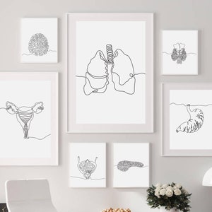 Minimalist Medical Student Dorm Decor, Modern Anatomy Wall Art, Minimalist Nurse Prints, Doctor Office Decor, Cute Medicine Home Gift