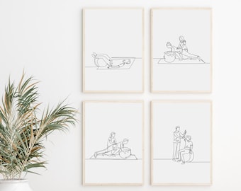 Set de láminas artísticas de fisioterapia, decoración para terapia manual (descarga digital)