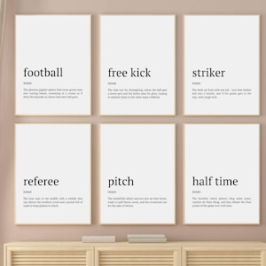Football Definitions Art Prints, Set of Six (Digital Download)