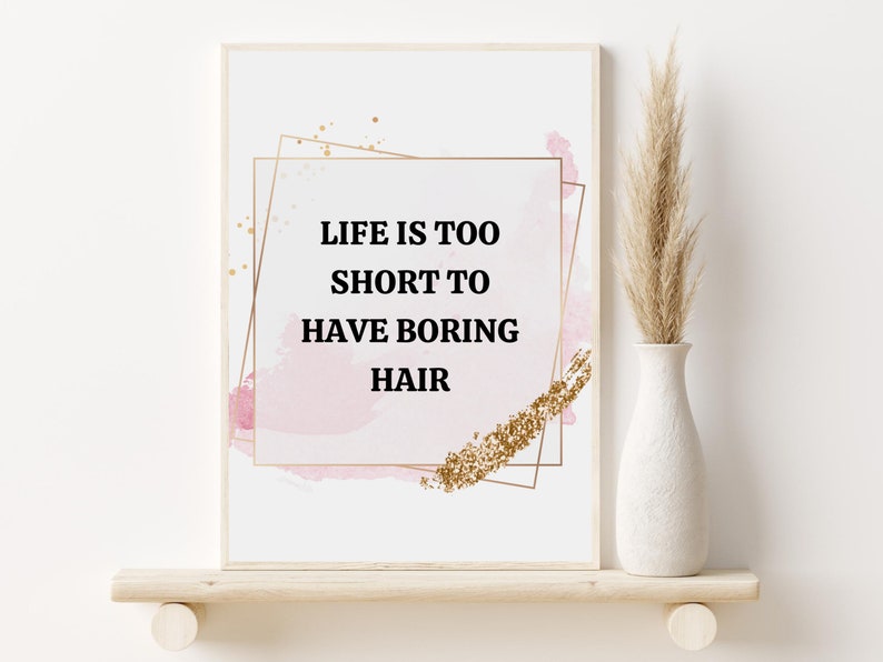 Hair Salon Gallery Wall Prints, Printable Hair Salon Quote Posters