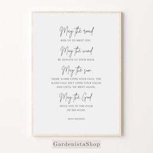 Irish Blessing Wall Art, Printable May The Road Rise Up To Meet You Saying Print, Irish Home Decoration, Irish Quote Print, Digital Download