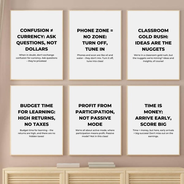 Funny Economics Classroom Wall Art, Printable Economics Class Decor, Economics Rules Wall Print, Economics Teacher Gift, High School Prints