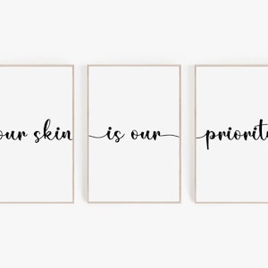 Skin Clinic Wall Art, Dermatology Office Decor, Your Skin Is Our Priority Print, Botox And Filler Studio Poster Set, Dermatologist Gift