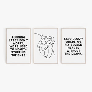Cardiologie kliniek decor, hart arts kantoor kunst aan de muur, cadeau voor cardioloog, cadeau cardiologie verpleegkundige, grappige cardiologie kantoordecoratie