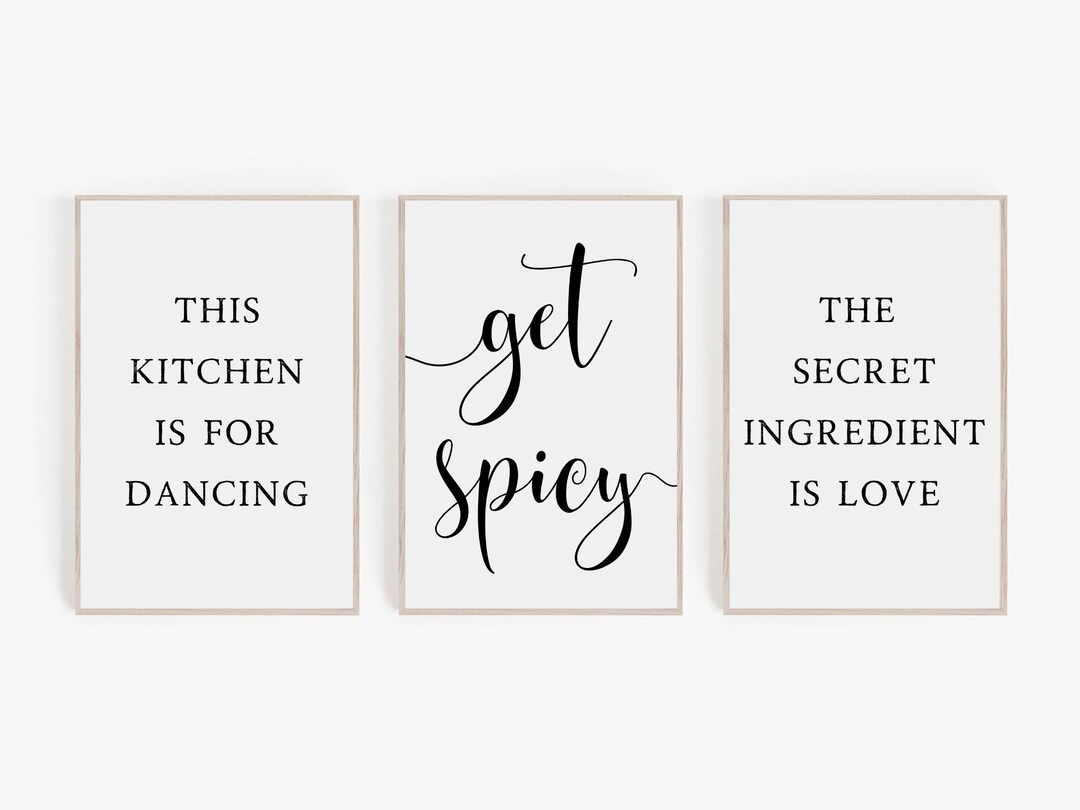 Funny Kitchen Wall Art Set, Black & White Prints (digital Download) - Etsy