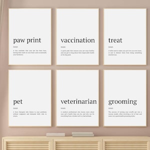 Divertente set di 6 stampe da parete per clinica veterinaria, stampa da parete per veterinario, regalo veterinario, set di poster stampabili per veterinario, regalo veterinario