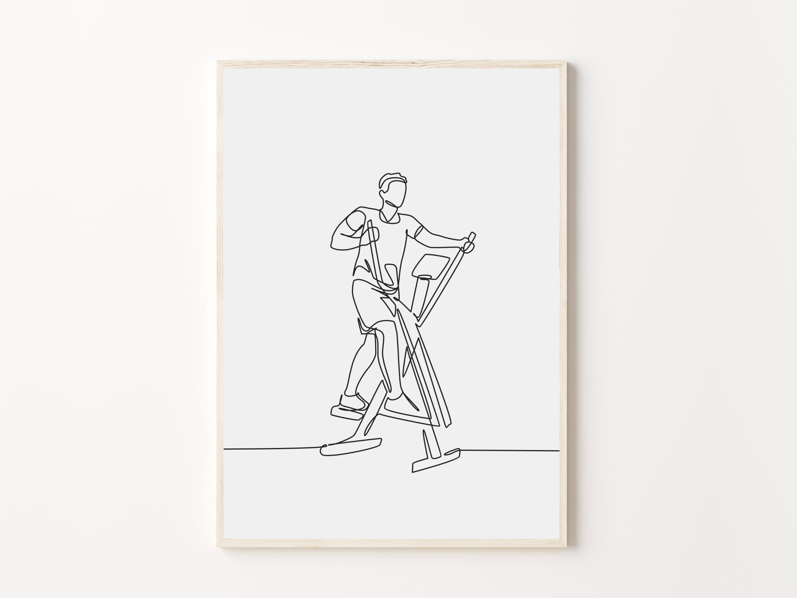 Home Gym Decoration, Minimalist Working Out Wall Print, Black and White