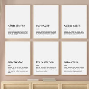 Funny Science Classroom Wall Decor, Humorous Scientist Definition Prints, Famous Scientists Poster Set, Science Teacher Gift, Printable Art