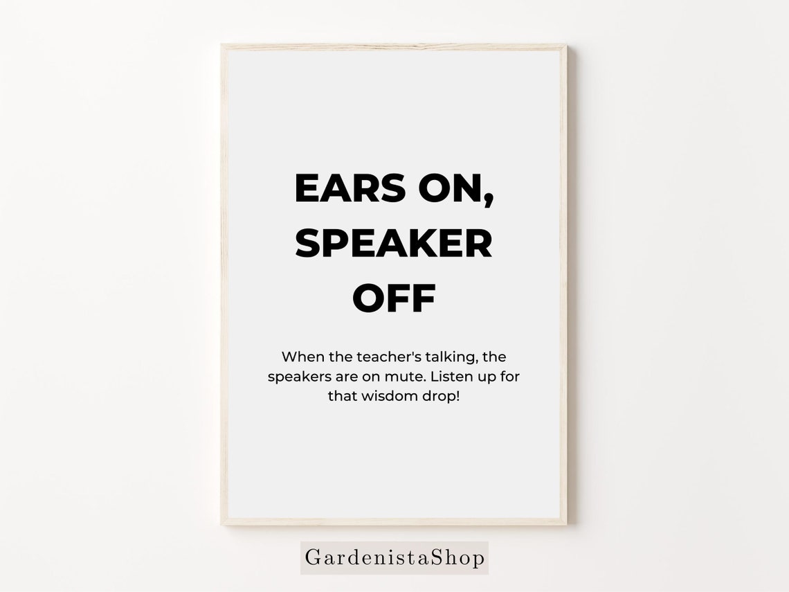 Funny Classroom Rules, Printable Classroom Wall Art, Teacher Gift