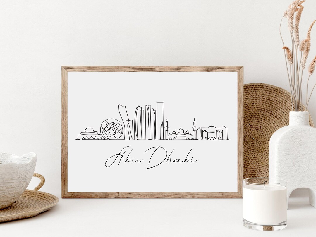 Abu Dhabi Skyline Wall Art, Minimalist Abu Dhabi City Poster, Printable ...