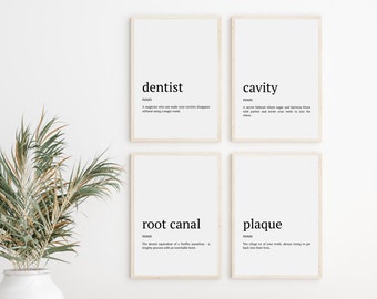 Funny Dentist Definition Prints, Dental Office Decor (PDF Files)