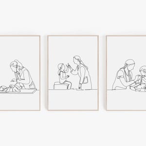 Set di 3 stampe da parete per clinica pediatrica, stampe minimaliste per pediatri, poster per dottori per bambini, regalo per pediatri, stampabile per studio pediatrico