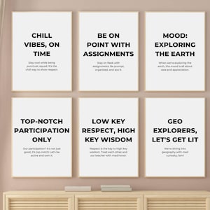 Funny Geography Classroom Decor, Printable Geography Class Posters, Geography Rules Wall Print, Geography Teacher Gift, Modern School Prints
